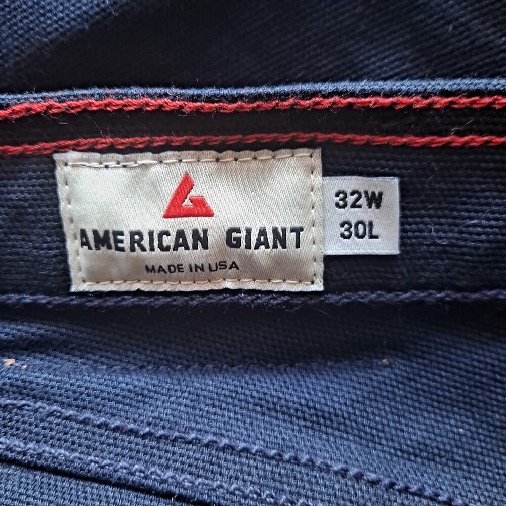 American Giant Roughneck Work Pants Straight Stretch Canvas Navy Mens 32W NWOT - Picture 11 of 11